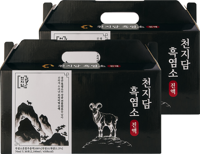 천지담 충북제천 흑염소 진액 70ml (흑염소혼합추출액 100%), 2박스, 2.1L