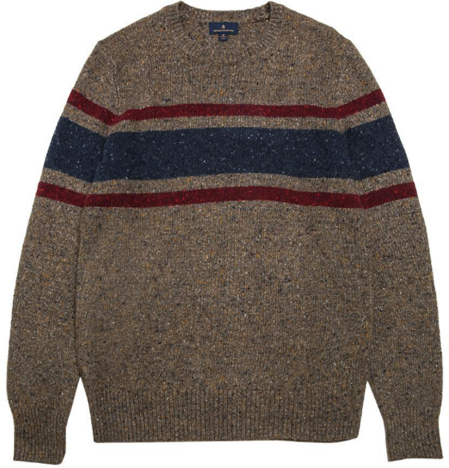 브룩스브라더스 울 도네갈 브라운니트