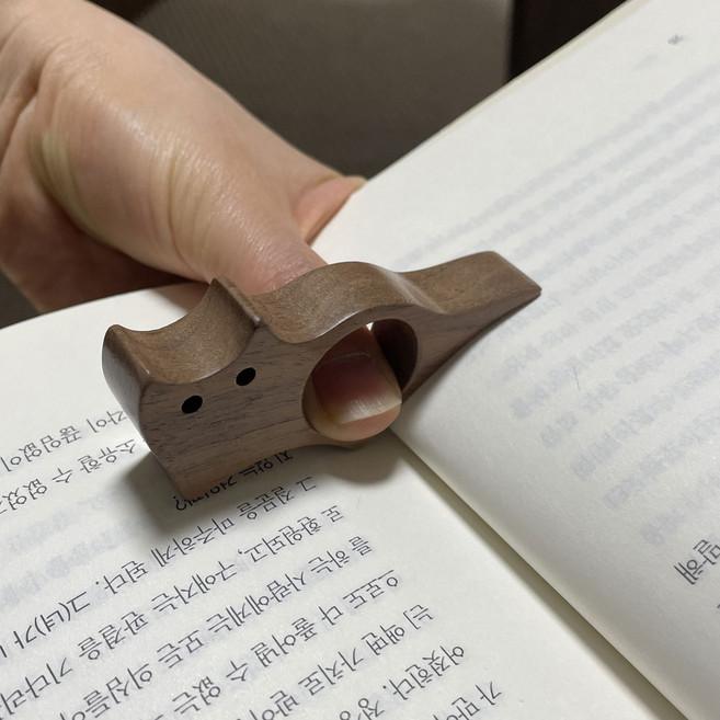 럭키웨이 나무 고양이 북마크, 1개, 다크월넛