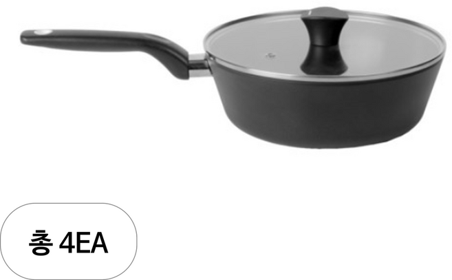 퀸센스 인덕션 쿠치니 던켈 멀티팬냄비, 24cm, 블랙, 4개