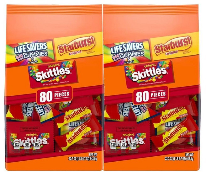 Skittles 미국 스키틀즈 스타버스트 라이프세이버 믹스 643g x2봉, 2개