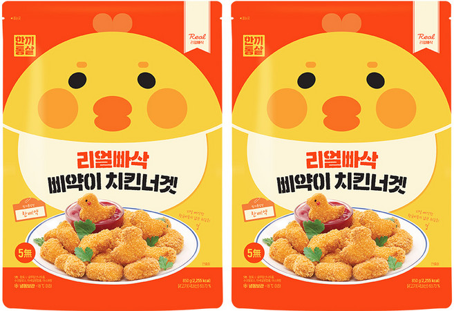 한끼통살 리얼빠삭 삐약이치킨너겟 2개입, 2개, 850