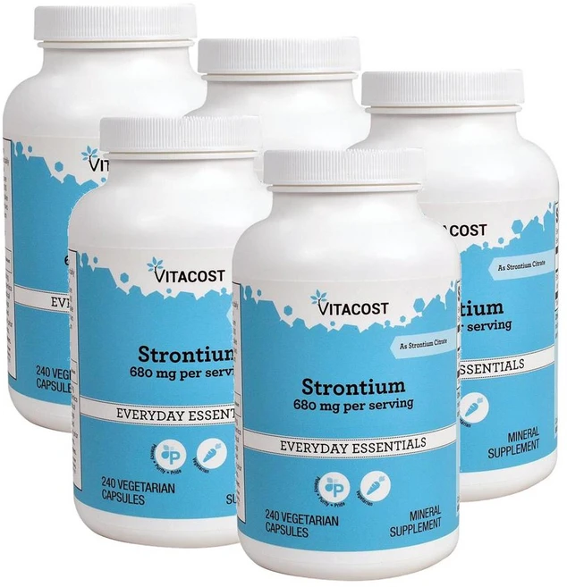 비타코스트 스트론튬 680mg 퍼서빙(120일분) Vitacost Strontium, 5개 - 쿠팡