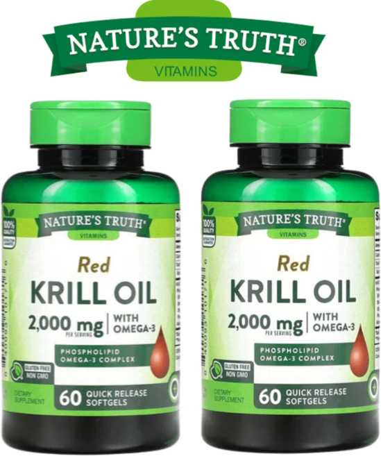 (1+1)Nature's Truth 오메가3 함유 레드 크릴오일 60정, 1개 - 쿠팡