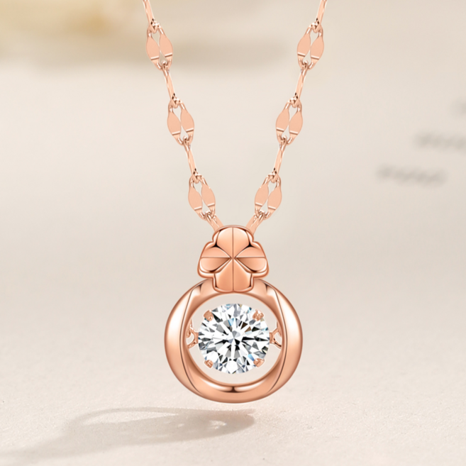 여성용 18K 도금 네잎클로버 샤이니 목걸이