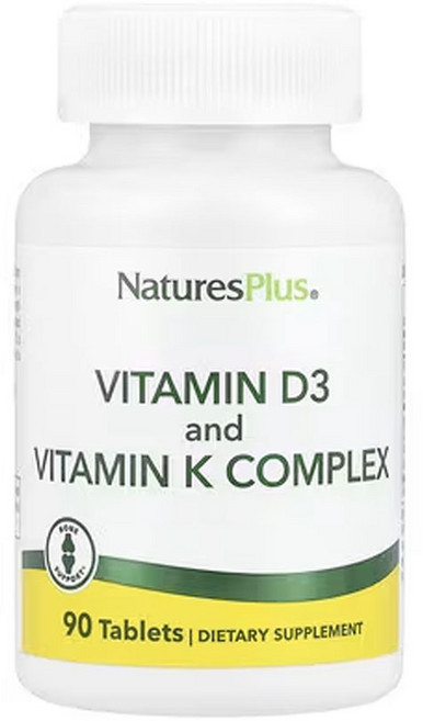 NaturesPlus 비타민D3 & K2 90정, 1개
