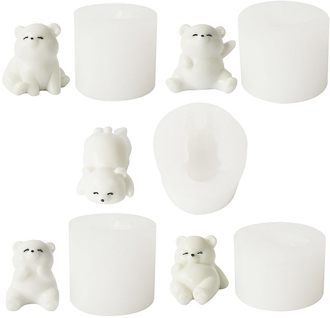 [드그라쎄]실리콘몰드 - 아기 북극곰 5종 실리콘 몰드, 좋아 곰