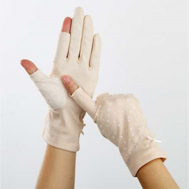 에이델라 여성용 리본장식 두 손가락 운전장갑