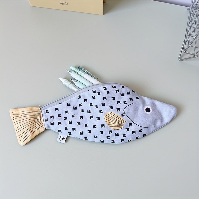 누아벨 귀여운 물고기 생선 필통, 1개