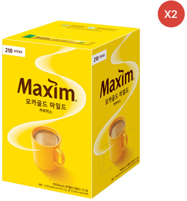 맥심 모카골드 마일드 커피믹스, 12g, 210개입, 2박스