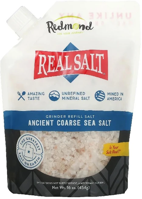 레드몬드 Real Salt 굵은 천일염 그라인더 리필 소금 454g, 1개 - 쿠팡