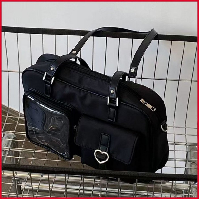 JK百搭製服包 兩用大容量二次元娃包, 黑色, 黑色