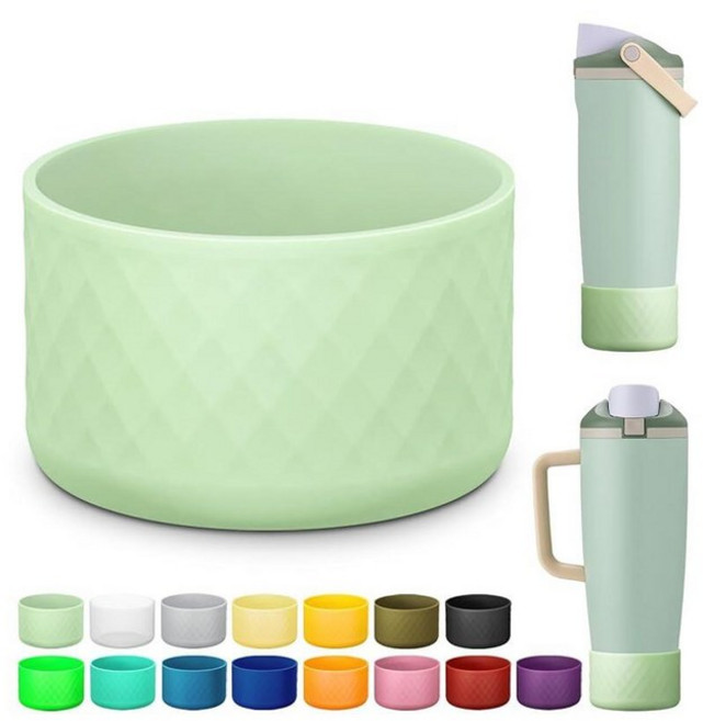 Beonsky Owala FreeSip Sway 887.2ml30온스 1.2L40온스 미끄럼 방지 보호 슬리브 1.2L40온스 텀블러용 실리콘 부츠 - 스테인리스 스틸 물병, 연한 녹색