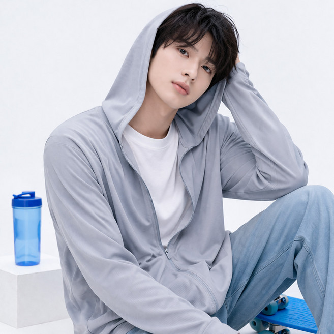 아이스쿨링 UV차단 냉장고 후드 바람막이 집업 UPF50+