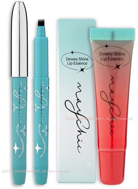 메이시크 더블업 핑거팁 아이브로우 틴트 다크브라운 + 듀이샤인 립에센스 베이브 핑크