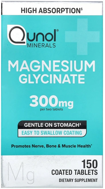 Qunol Magnesium Glycinate 150 Coated Tablets (150 mg per Tablet), 150 count, 1개 - 쿠팡