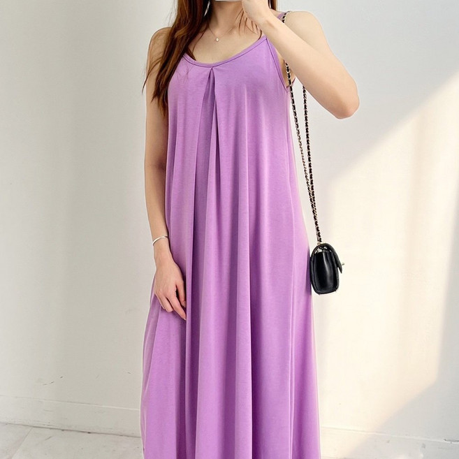 러브포텐 여성 빅사이즈 여름 끈나시원피스 플레어 민소매롱원피스 휴가룩 바캉스룩