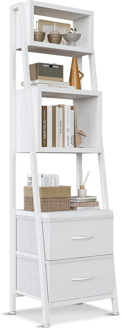 AODK 선반 오픈 선반 책장 수납 랙 거실 수납 랙, 7단, 화이트