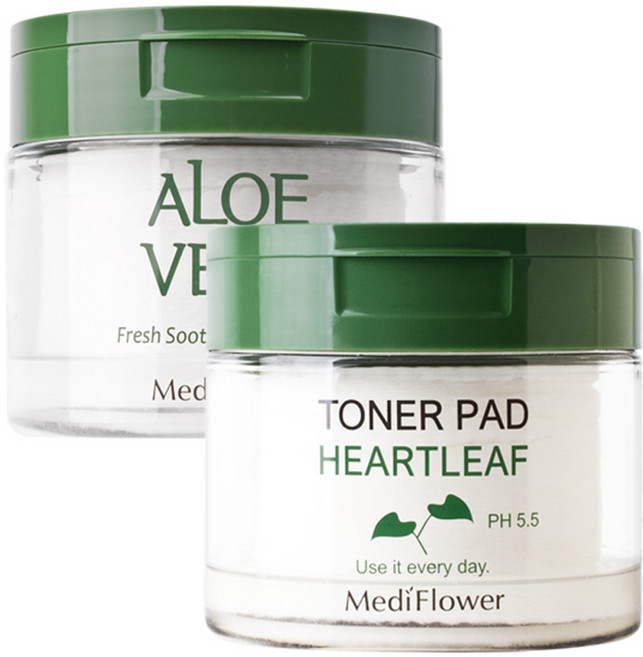 메디플라워 어성초 토너 패드+알로에베라 프레쉬 수딩 토너 패드, 1개