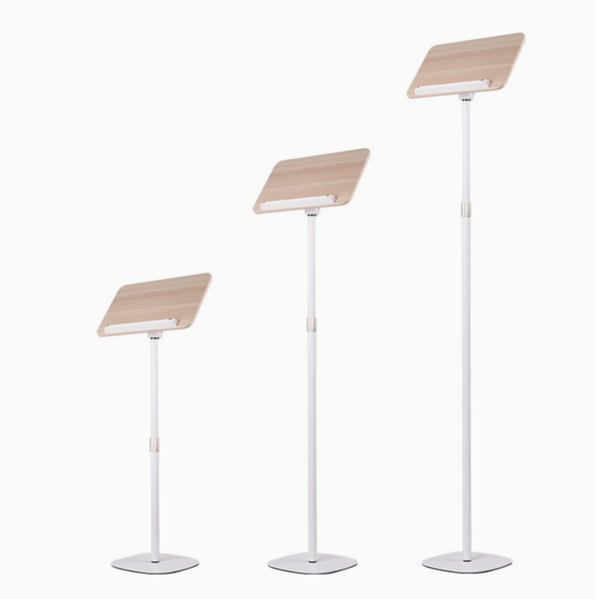 흰색 원목 악보대 보면대 130cm 미니 스탠딩 이동식 나무 가정용, 화이트
