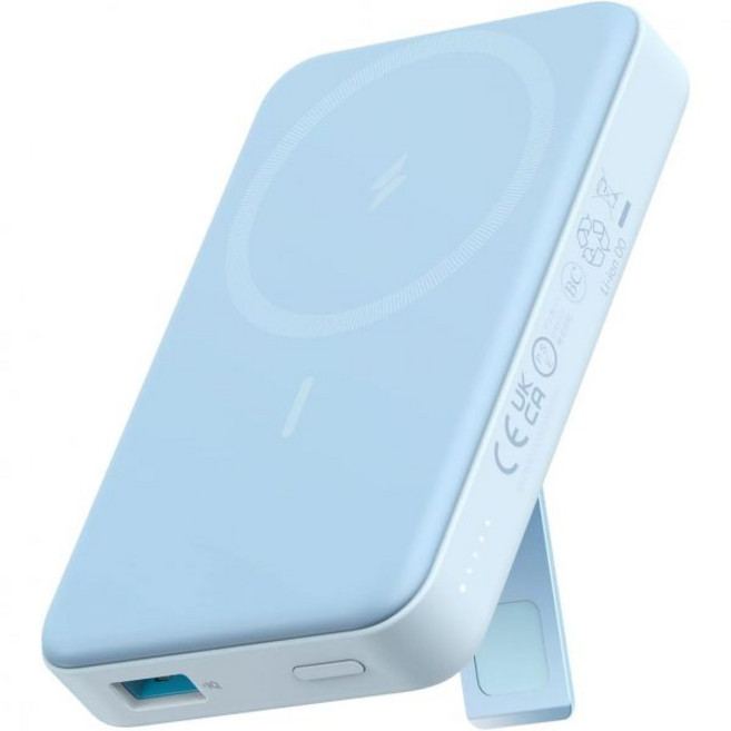 Anker 633 마그네틱 배터리 10000mAh 무선 휴대용 충전기 스탠드가 있는 20W USB-C 파워 뱅크 아이폰 호환 161514 시리즈용 Magsafe 호환파란색, 4.21 x 2.62 x 0.71 inches, 파란색