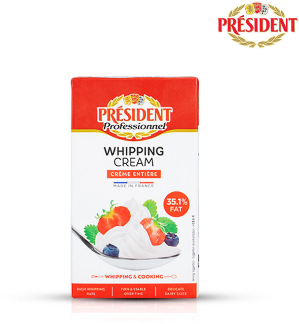 [프레지덩] 휘핑크림(35%), 4개, 1L