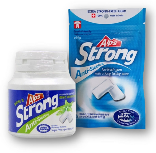 알프스스트롱 잠깨는 무설탕 졸음 방지 껌, 1세트, 73g