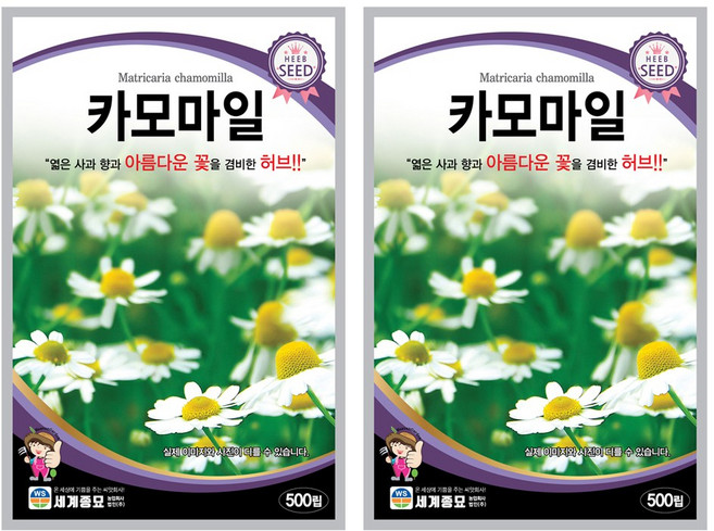 카모마일 씨앗 500립 허브씨앗 세계종묘 모칸도, 2개