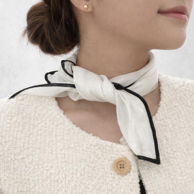 고운하움 봄 가을 부드러운 쉬폰 사각 여성스카프