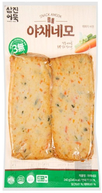 삼진어묵 야채네모어묵, 240g, 4개