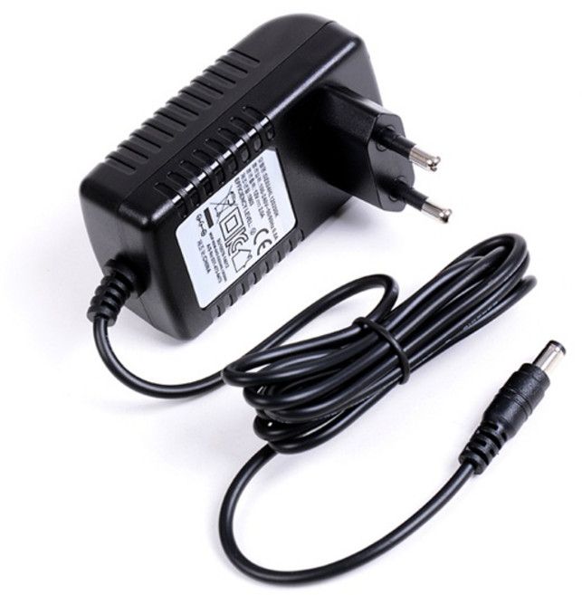 (프라임디렉트) 아답터 100~240V / 12V 2A (내경2.1mm/외경5.5mm) 전원 코드 일체형 (비닐포장), 1개
