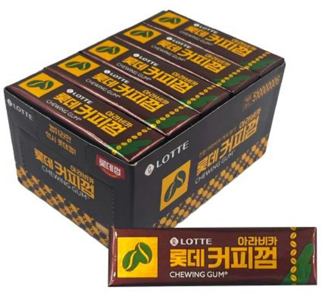 롯데 껌 15개 1박스 아라비카 커피, 롯데 츄잉껌 15개 (1박스) (아라비카 커피)