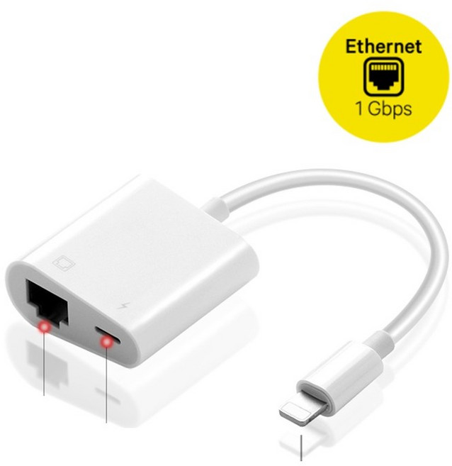 슈퍼 OTG 아이폰 아이패드 USB 젠더 유선랜 HDMI 미러링 외장하드 SSD 허브 사진 동영상 디카 파일 백업 오인페 악기 마스터 키보드 개러지 밴드, 8핀_L3 (랜+충전) 1Gbps 수용