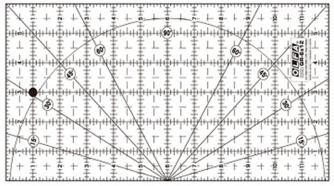 올파 퀼트용 자 QR-6X12 퀼트룰러 Ruler OLFA, 1개