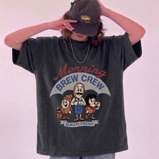 현이네 ]피그먼트 모닝크루반팔티