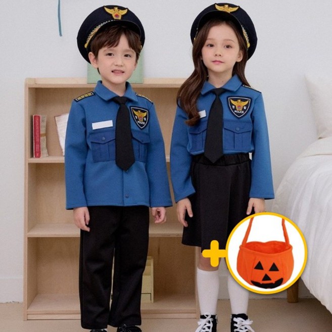[사은품] 유아 할로윈 의상 경찰세트 키즈 경찰복 유아용