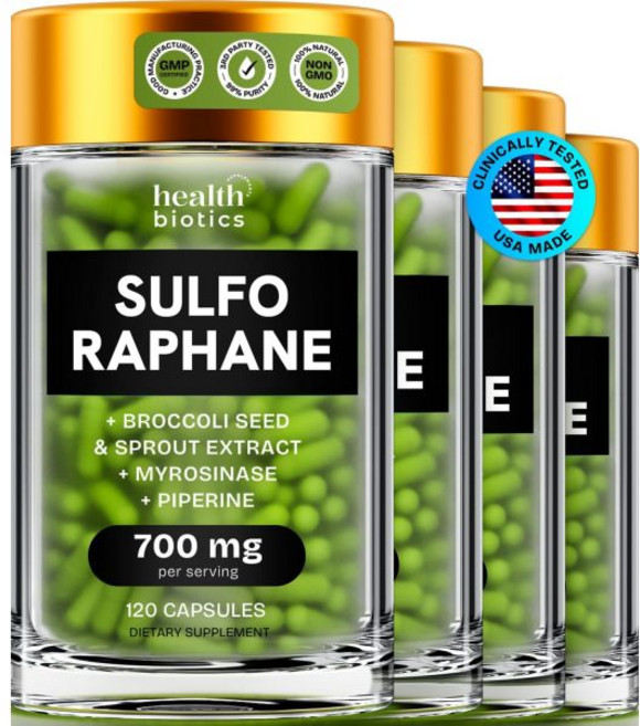 브로콜리새싹 유기농 브로콜리 새싹 설포라판 안정화 성인 꽃과 씨앗에서 추출 황 480알 4팩 Healthbi, 4