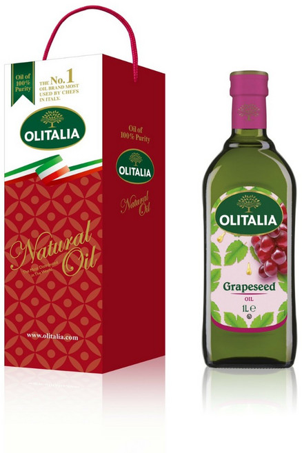 OLITALIA 奧利塔 葡萄籽油 1L, 1個, （單入）1L禮盒【店取最多2組】,超商/店到店：限重5kg
