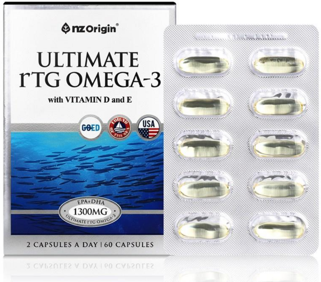 엔젯오리진 얼티메이트 rTG 알티지 오메가3 비타민D&E, 1개, 60정