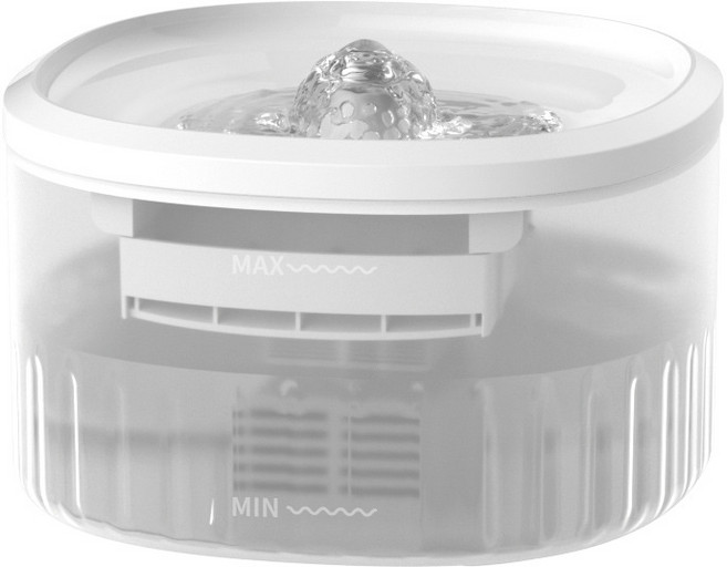 2중여과 대용량 워터슬라이드 자동급수기, 화이트, 1개, 정수기 반려동물