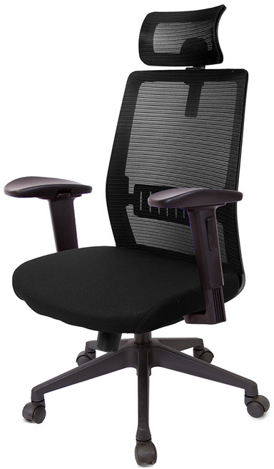 GXG TW-8160EA2J 高背半網 電腦椅 (2D滑面升降扶手), 黑色