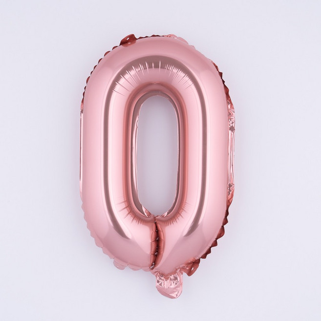 아트포유 은박 파티 대형 숫자풍선 100cm, 1개, 핑크 골드 0