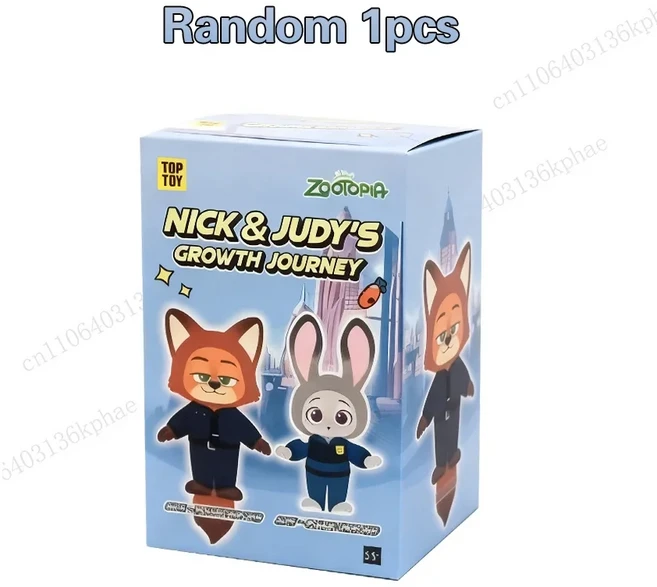 주토피아2 블라인드 박스 닉 주디 비닐 인형 트렌디 서프라이즈 장난감 귀여운 백팩 펜던트 생일 선물, 01 Randomly -1pcs