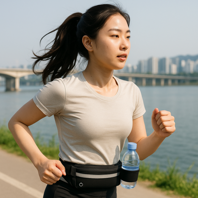 [데일리인피니티] 방수 러닝벨트 조깅 마라톤용 허리벨트, 1개