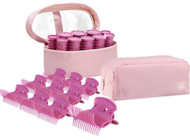비달사순 컴팩트 헤어롤 셋팅기 세팅롤 세트 VSHS10BK, PINK