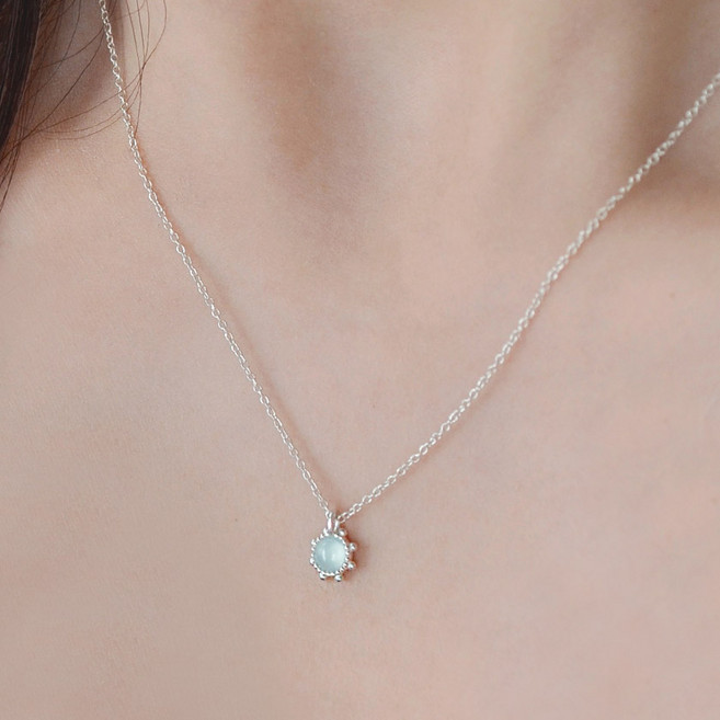 반지소 실버925 탄생석 천연 원석 은 목걸이 생일선물 라온