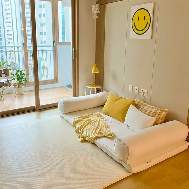 [유즈] 플레인 대방석 모듈쿠션세트 슈퍼싱글 3컬러 택1 토퍼 대방석세트, 베이비핑크