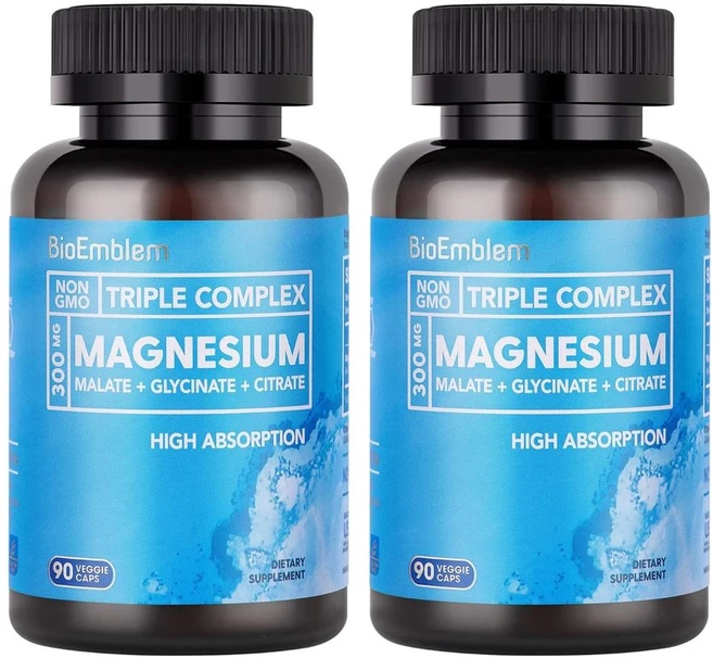바이오앰블렘 유기산 마그네슘 90캡슐2통 구연산 글리신산 MagnesiumCitrate, 2개, 90정 - 쿠팡
