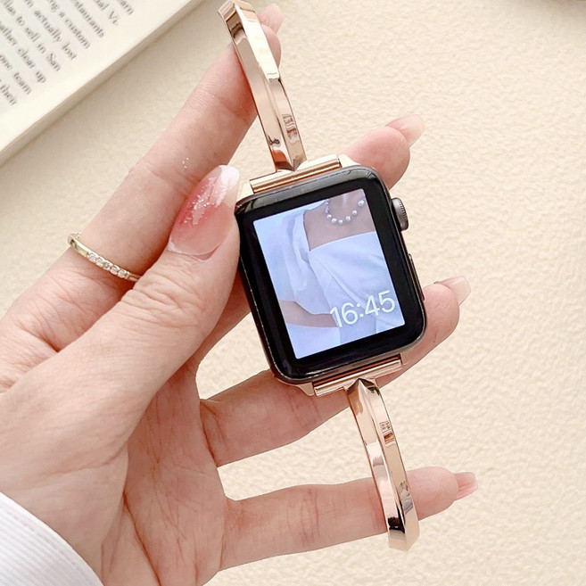 손목공방 애플워치 호환 팔찌 스트랩, 로즈 골드