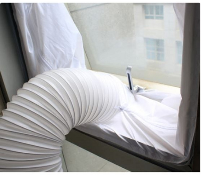 에어컨배기호스칸막이 창문 창문칸 배관 통풍 자바라 이동식 보조 샷시 샤시 가림막 통풍배관mno673, 여닫이문 타입 5m, 1개